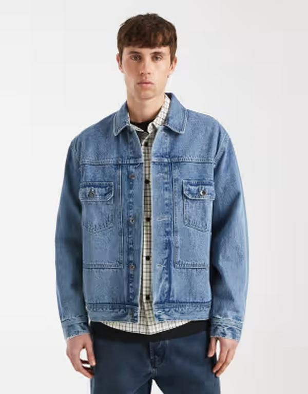 レディファインド レブル メンズ アウター ジャケット・ブルゾン デニム Redefined Rebel Abel denim jacket in light BLUE ブルー