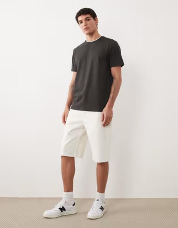 マンゴ メンズ トップス Tシャツ コントラスト Mango performance thermosealed Tshirt with contrastrim Gray グレー
