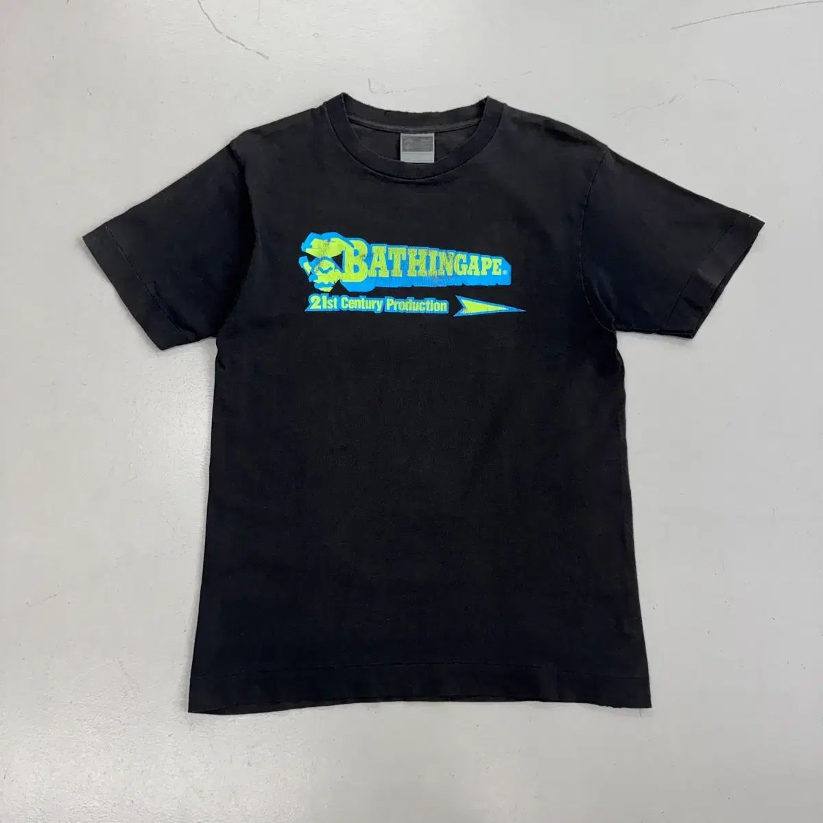 オールド A BATHING APE アベイシングエイプ 00s シングルステッチ サンフェード ディストレスト 半袖 Tシャツ