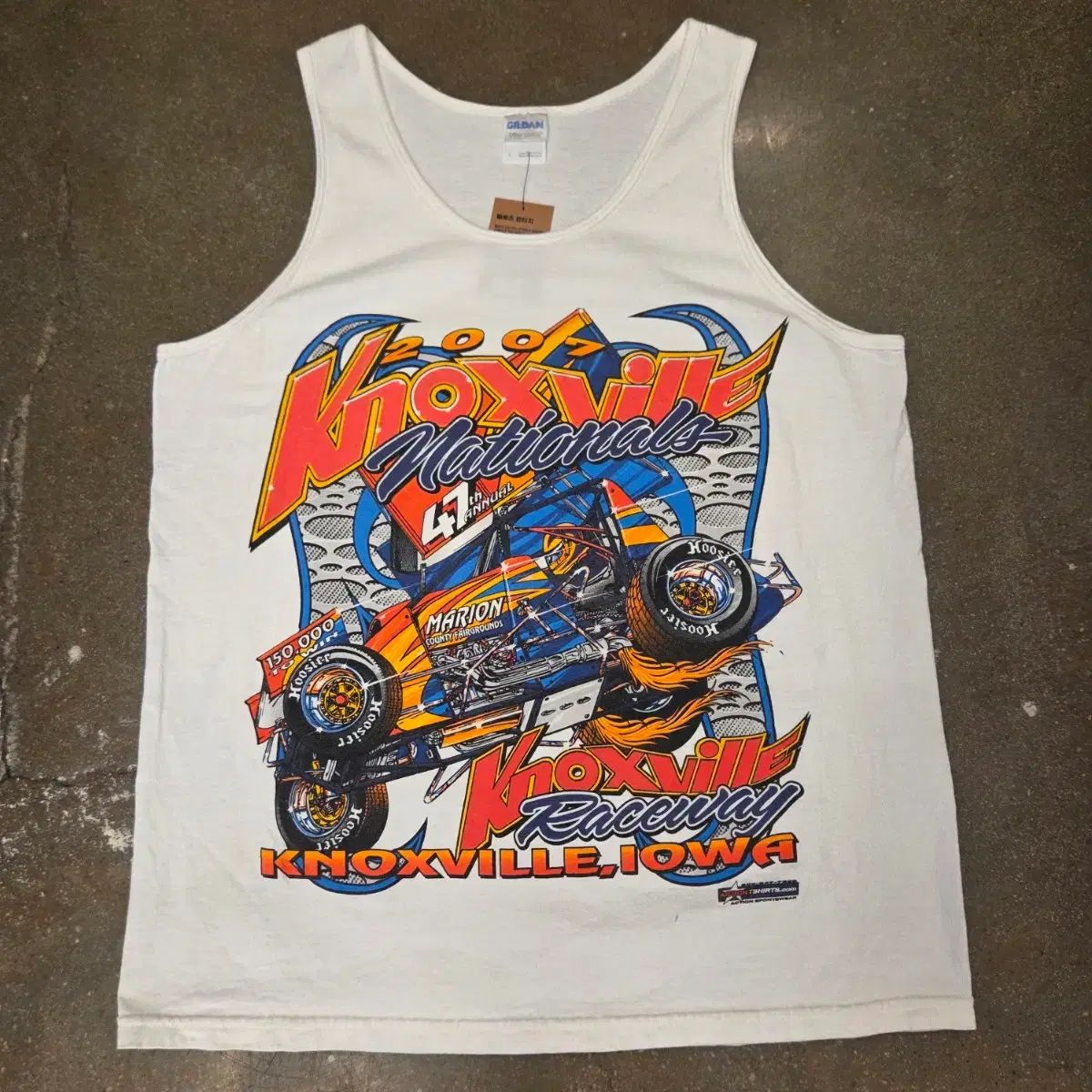 ギルダン 2007 アメリカ アイオワ州 レーシング大会 ノースリーブ Tシャツ