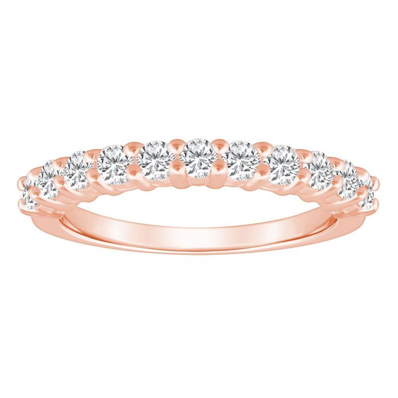 Alyson Layne レディース アクセサリー リング Alyson Layne 14k Gold 34 CaratW Diamond 11Stone Wedding Band Pink ピンク