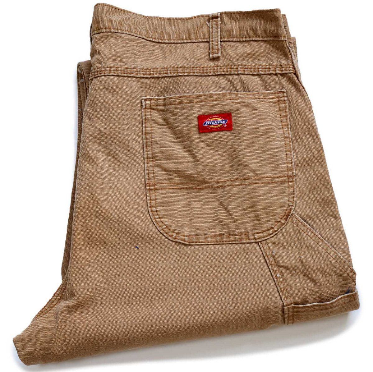 Dickiesディッキーズ ペンキ飛び ダック地 ペインターパンツ 茶 W40 L32★22 ワーク カーペンター ボロ ブラウン ビッグサイズ