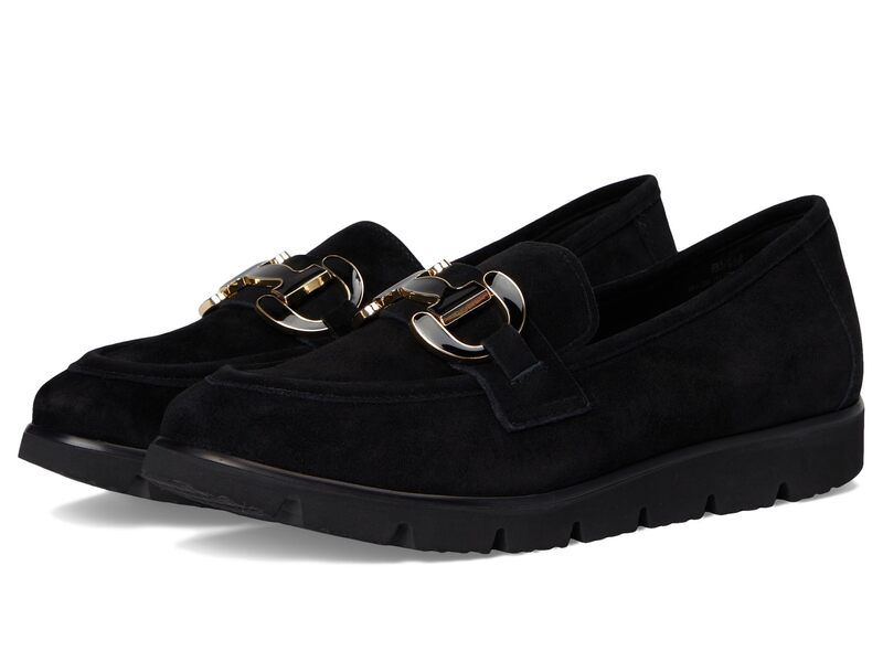 ベネリ レディース シューズ スリッポン・ローファー Vaneli Jards Black Suede ブラック