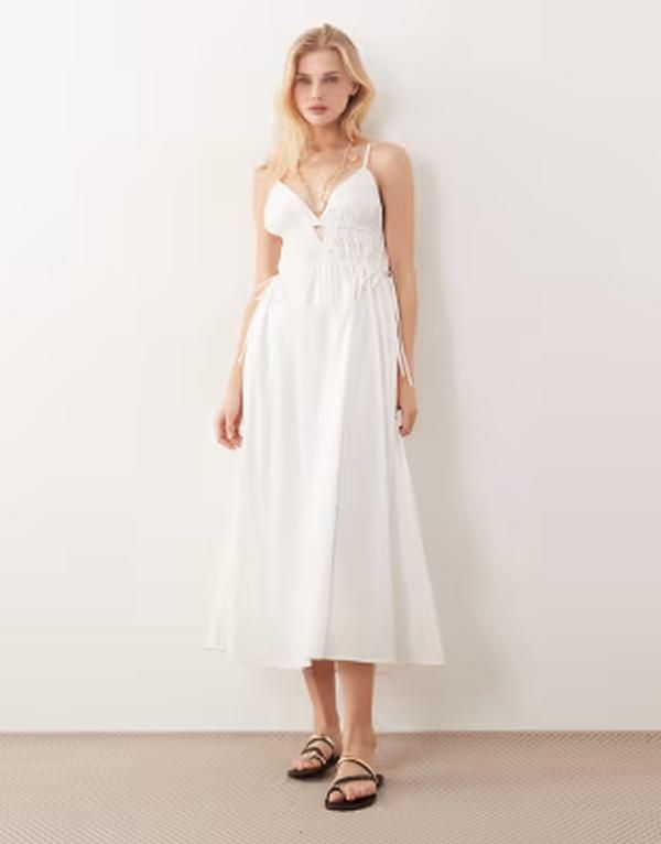 キスザスカイ レディース トップス ワンピース Kiss The Sky Lucia gathered midaxi dress WHITE ホワイト 15,680円
