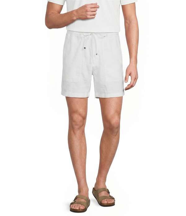ムラノ メンズ ボトムス ハーフパンツ・ショーツ ショートパンツ リネン Murano Linen Drawstring 55 Inseam Shorts White ホワイト