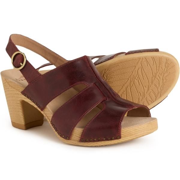 ダンスコ レディース シューズ サンダル レザー Dansko Tatiana Sandals Leather For Women Wine Pull Up ワイン