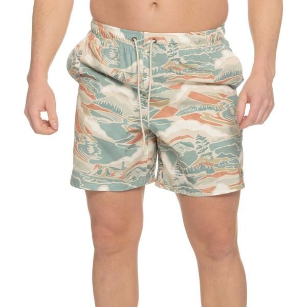ペンドルトン メンズ 水着 ハーフパンツ・ショーツ キャップ ケープ Pendleton Landscape Shoreside Swim Trunks 7 UPF 50 BuiltIn Liner