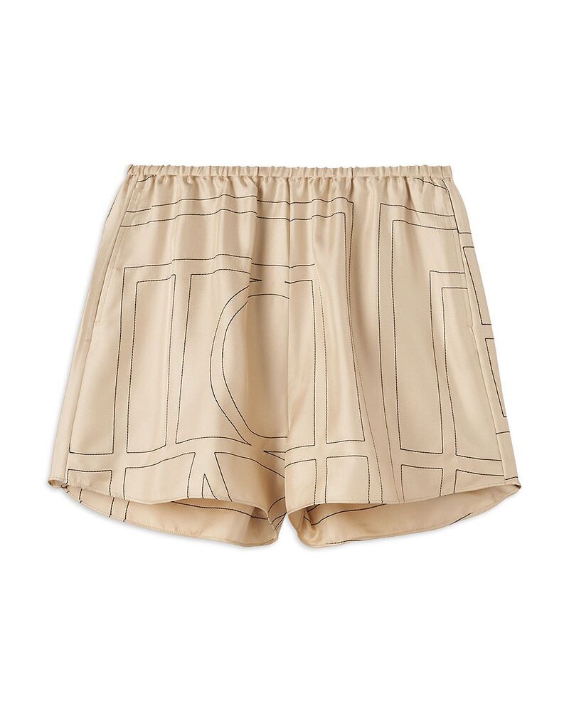 トーテム レディース アウター パーカー・スウェット ショートパンツ シルク TOTEME Silk Monogram Pajama Shorts Ivory アイボリー