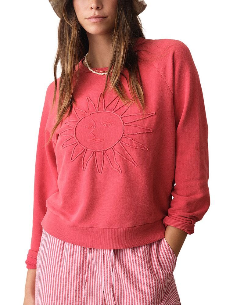 マリーン レイヤー レディース アウター パーカー・スウェット パイル シャツ Marine Layer Cloud 9 Terry Sweatshirt Washed Red レッド