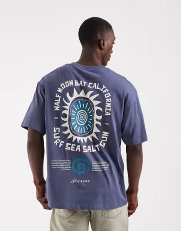 ジャック アンド ジョーンズ メンズ トップス Tシャツ プリント Jack Jonesurf cluback printshirt Nightshadow blue ブルー
