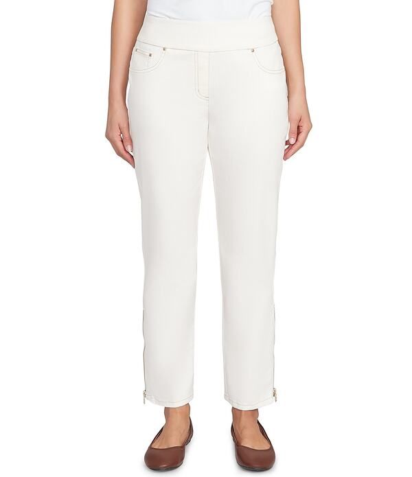 ルビーアールディー レディース ボトムス カジュアルパンツ デニム アンクル Ruby Rd Soft Stretch Denim PullOn Ankle Pants Ivory アイボリー