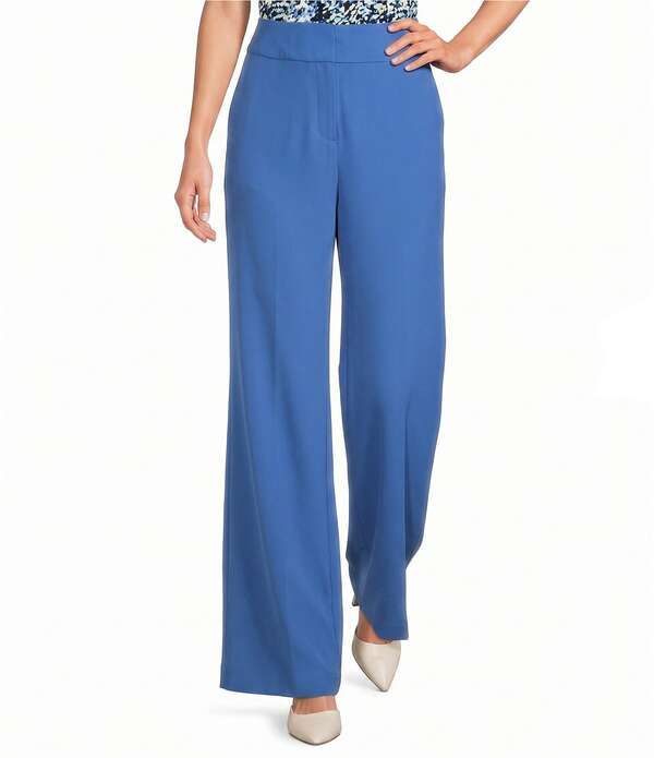 カルバンクライン レディース ボトムス カジュアルパンツ ワイドレッグ クレープ Calvin Klein Whitney Crepe De Chine Wide Leg Pantstar Sapph