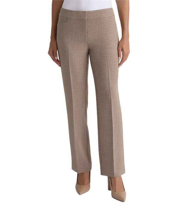 カスパール レディース ボトムス カジュアルパンツ クレープ Kasper Flat Front Pebble Crepe Trouser Pants Taupe Mele トープ