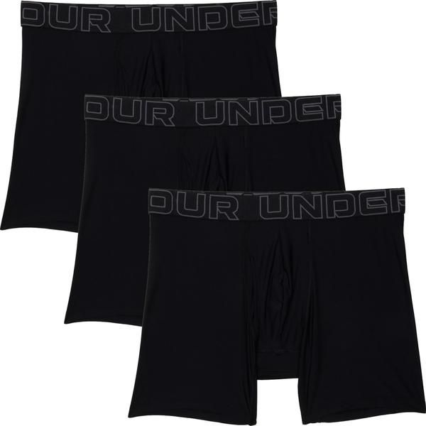 アンダーアーマー メンズ アンダーウェア ボクサーパンツ Under Armour Boxerjock PerformanceTech Boxer Briefs 3Pack 6 Black ブラック