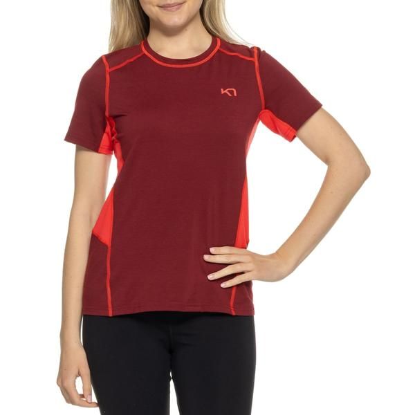 カリ ツラー レディース トップス シャツ Kari Traa Sval Base Layer Top Short Sleeve Rouge