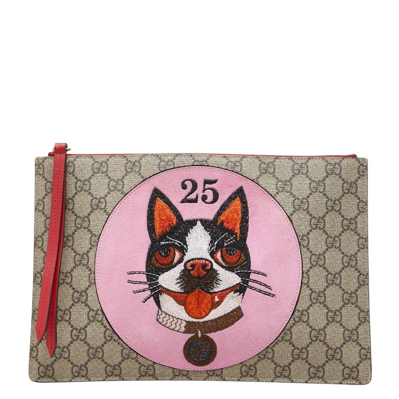 グッチ GGスプリーム ボスコ 犬 クラッチバッグ セカンドバッグ 506280