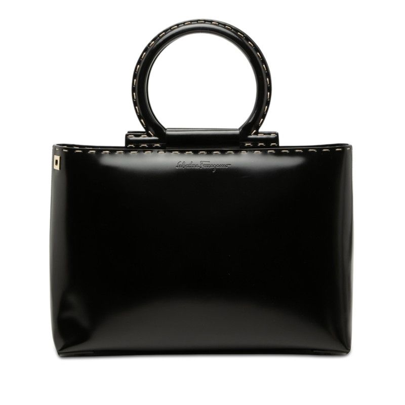 サルヴァトーレフェラガモ ハンドバッグ ブラック レザー レディース Salvatore Ferragamo【1-0278213】