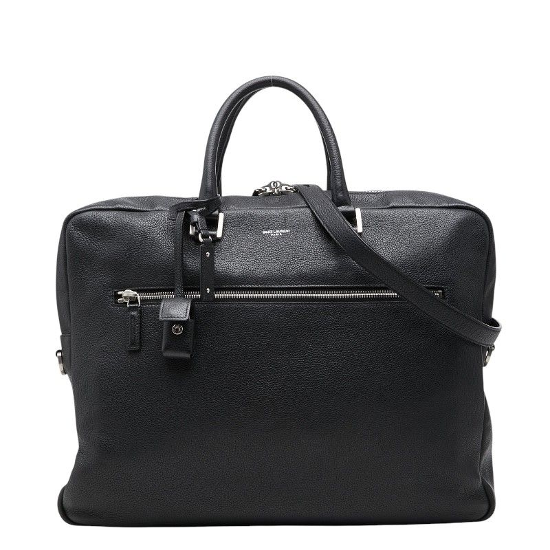 Saint Laurent Sac de Jour Briefcase Business Bag 528744 Black Leather Mens SAINT LAURENT [1-0280324]