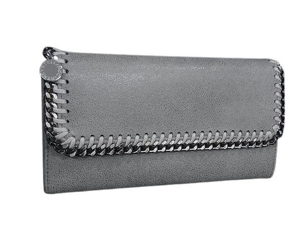 STELLA McCARTNEY ステラ マッカートニー 長財布 ファラベラ コンチネンタル ウォレット 430999 グレー系 シャギーディア ユニセックス シルバー金具 美品