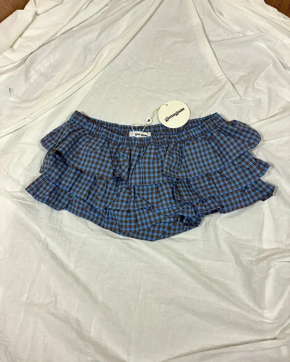 기마구아스 자르뎅 ブルー CHECK ラッフル スカート ショーツ