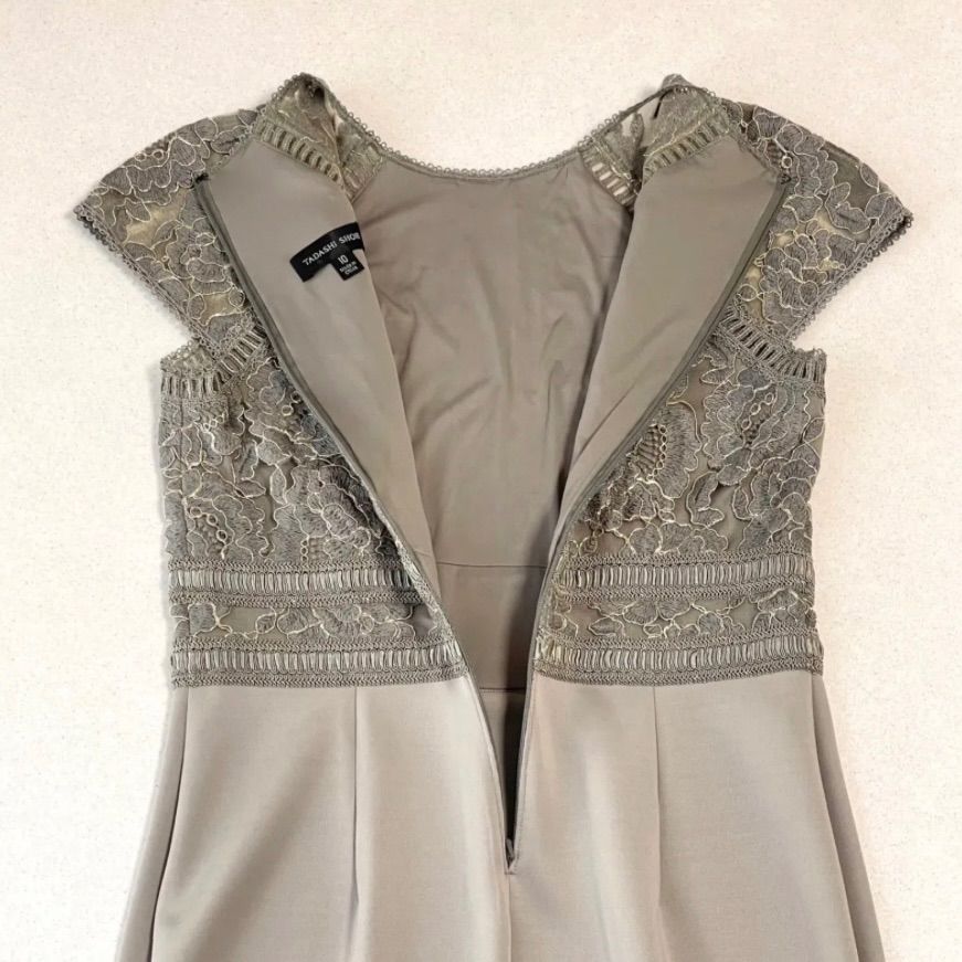 TADASHI SHOJI タダシショージ 美シルエット レース切替 ネオプレン