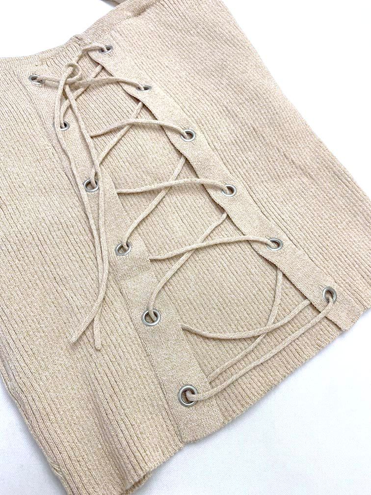 Ameri VINTAGE - 【再値下げ】MEDI BACK SHEER KNIT TOP Ameri アメリ MEDI BACK SHEER KNIT TOP ミディバックシアー ニット