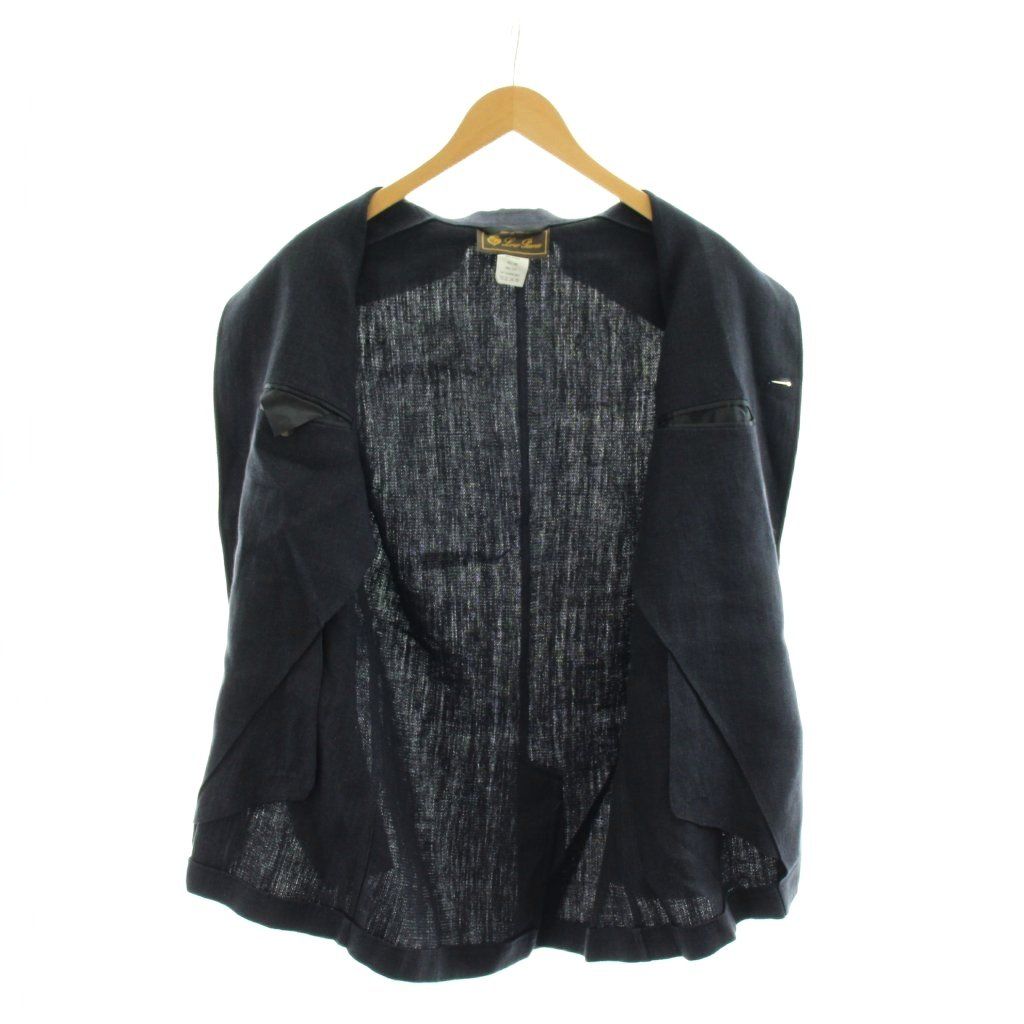新品　ロロピアーナブルゾン　44 ロロピアーナ Loro Piana ジャケット 麻 リネン 44 黒 ブラック /AN21