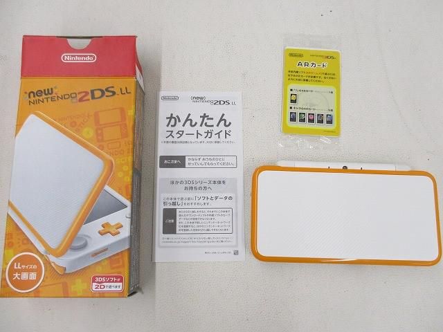 中古品 ゲーム New ニンテンドー2DS LL 本体 JAN-001 ホワイト オレンジ 動作品 箱・説付き
