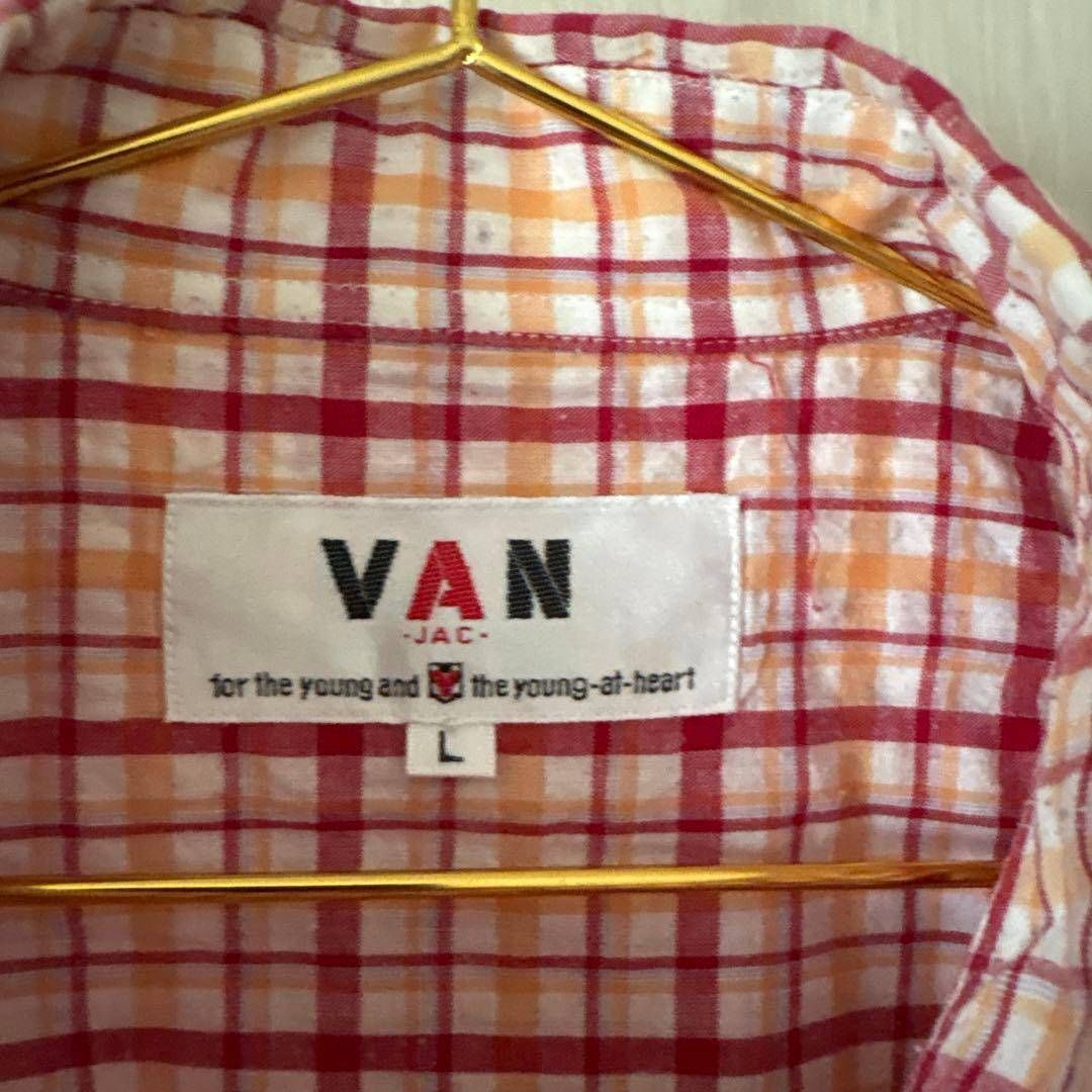men's メンズ VAN JAC ヴァンジャケット 半袖 チェック シャツ shirt