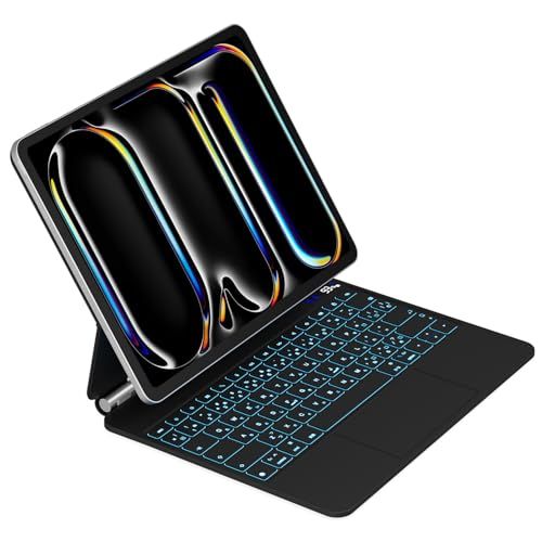 マジックキーボード iPad Pro13インチ(M4/M5) デル番号(A2925 A2926 A3007/A3360 A3361 A3362)に適用 iPadキーボード付きケース 高精度トラックパッド 日本語配列 ファクションキー配列 LCDディスプレ yu