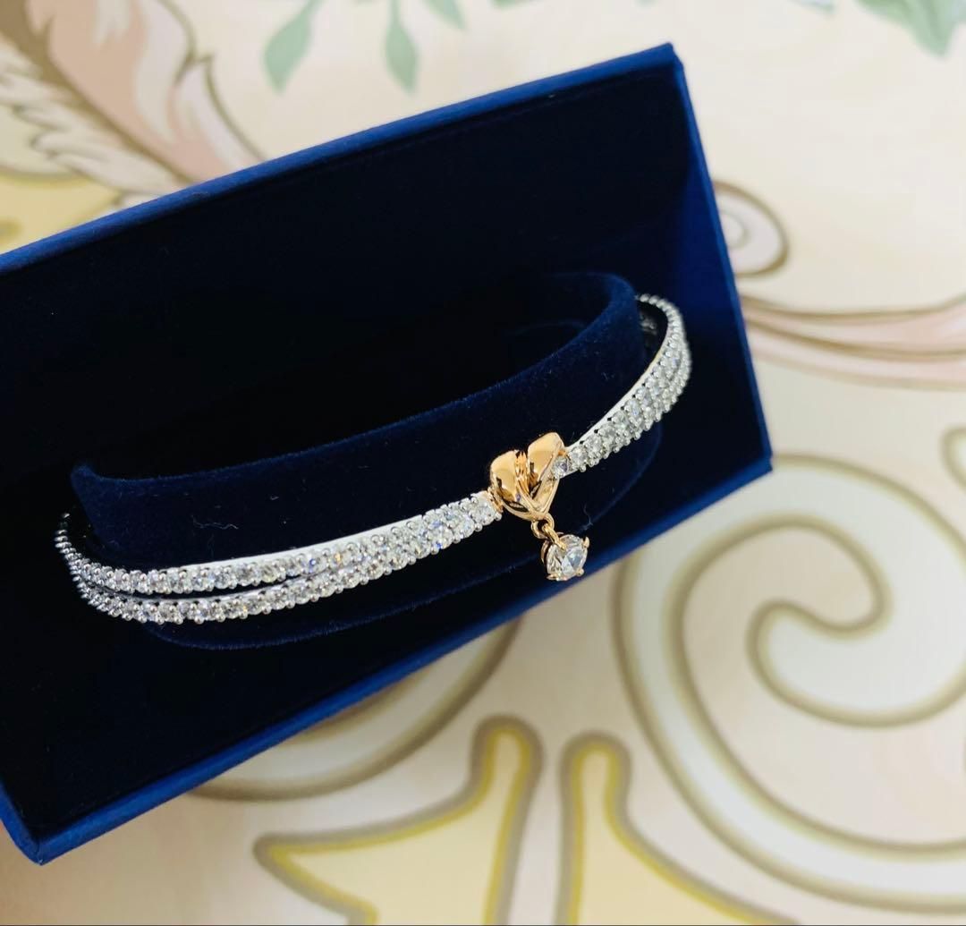 新品 スワロフスキーSwarovski Lifelong Heart バングル - メルカリ