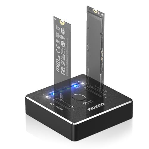 FIDECO M.2 NVMe SATA SSD クローナー ドック デュアルベイ M.2 NVME SATA SSD エンクロージャ 20Gbps M.2 NVMe SATA SSD ドッキングステーション USB 3.2 Gen 2 NV ca0d3b87