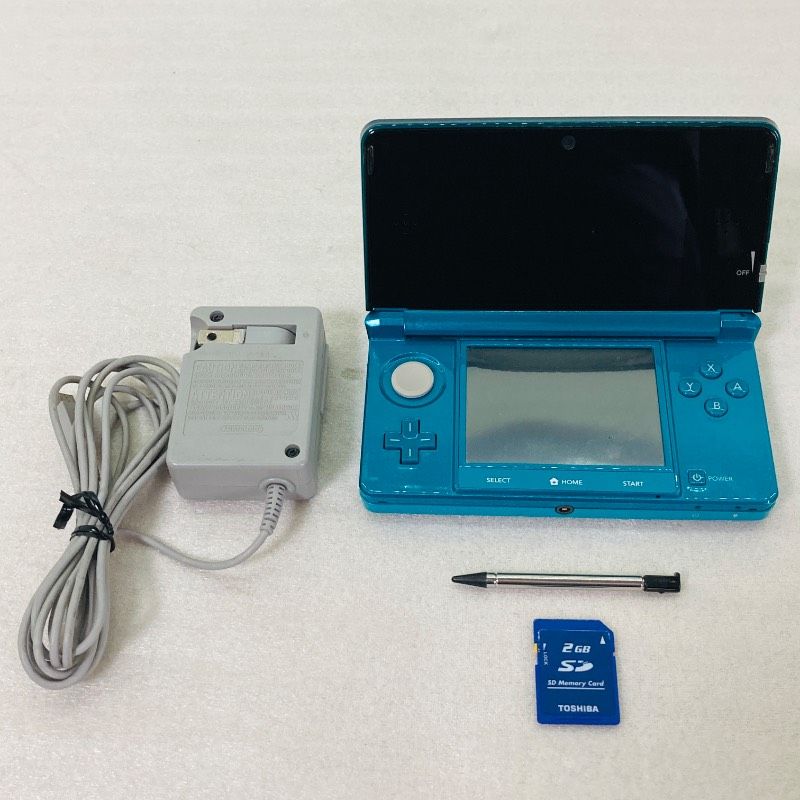 【すぐ遊べる】【動作確認済み】【初期化済み】3DSハード ニンテンドー 3DS 本体 CTR-001 アクアブルー 青 水色 Nintendo 任天堂 LT10