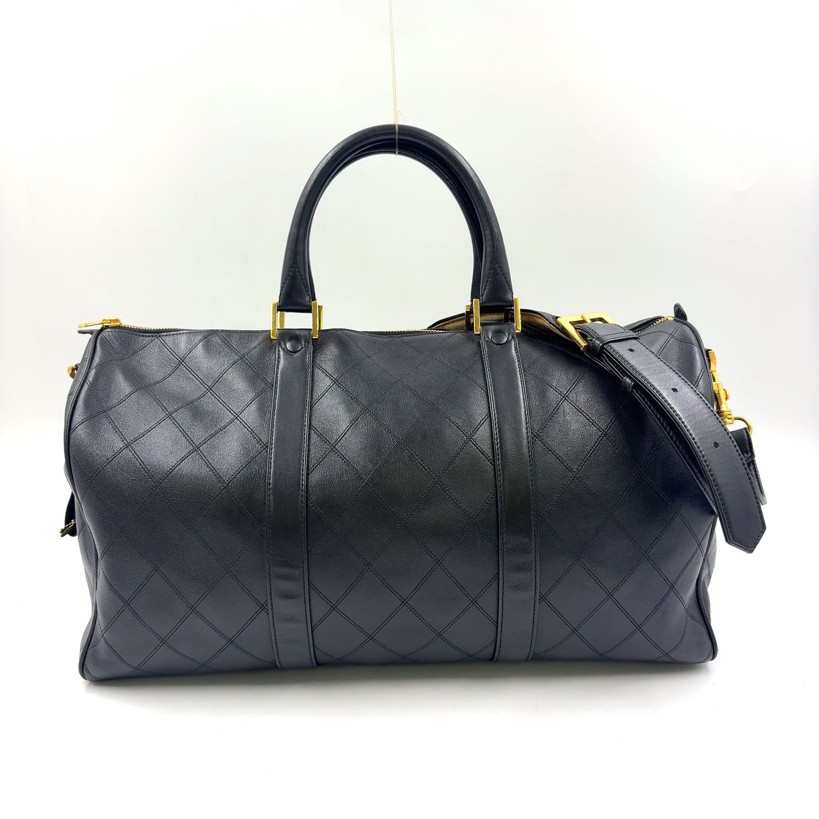 新着】CHANEL ビコローレ 2WAY 鑑定書付き レザー ブラック ボストン
