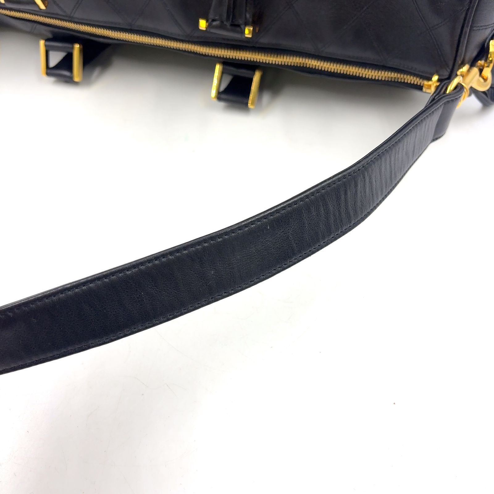 新着】CHANEL ビコローレ 2WAY 鑑定書付き レザー ブラック ボストン