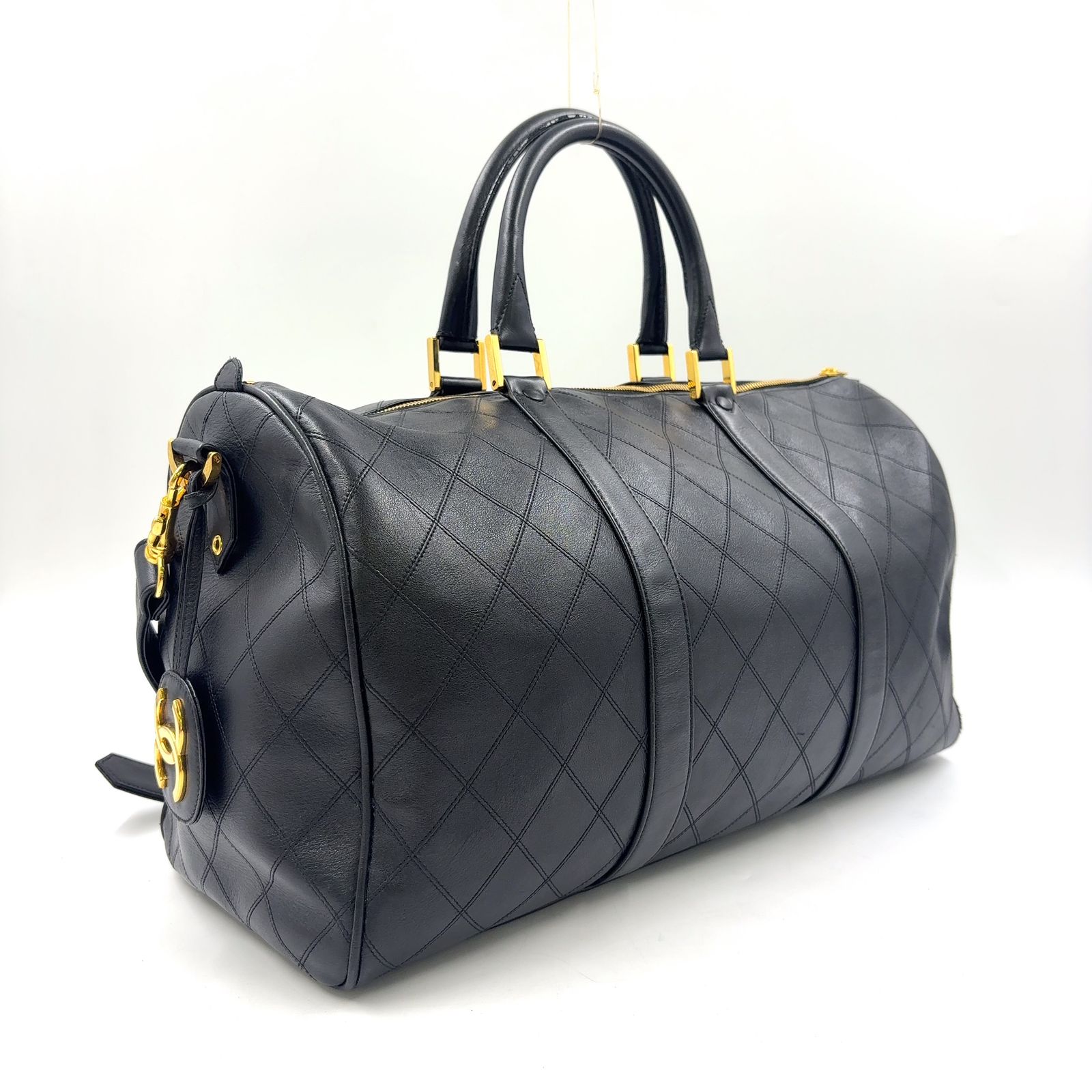 新着】CHANEL ビコローレ 2WAY 鑑定書付き レザー ブラック ボストン