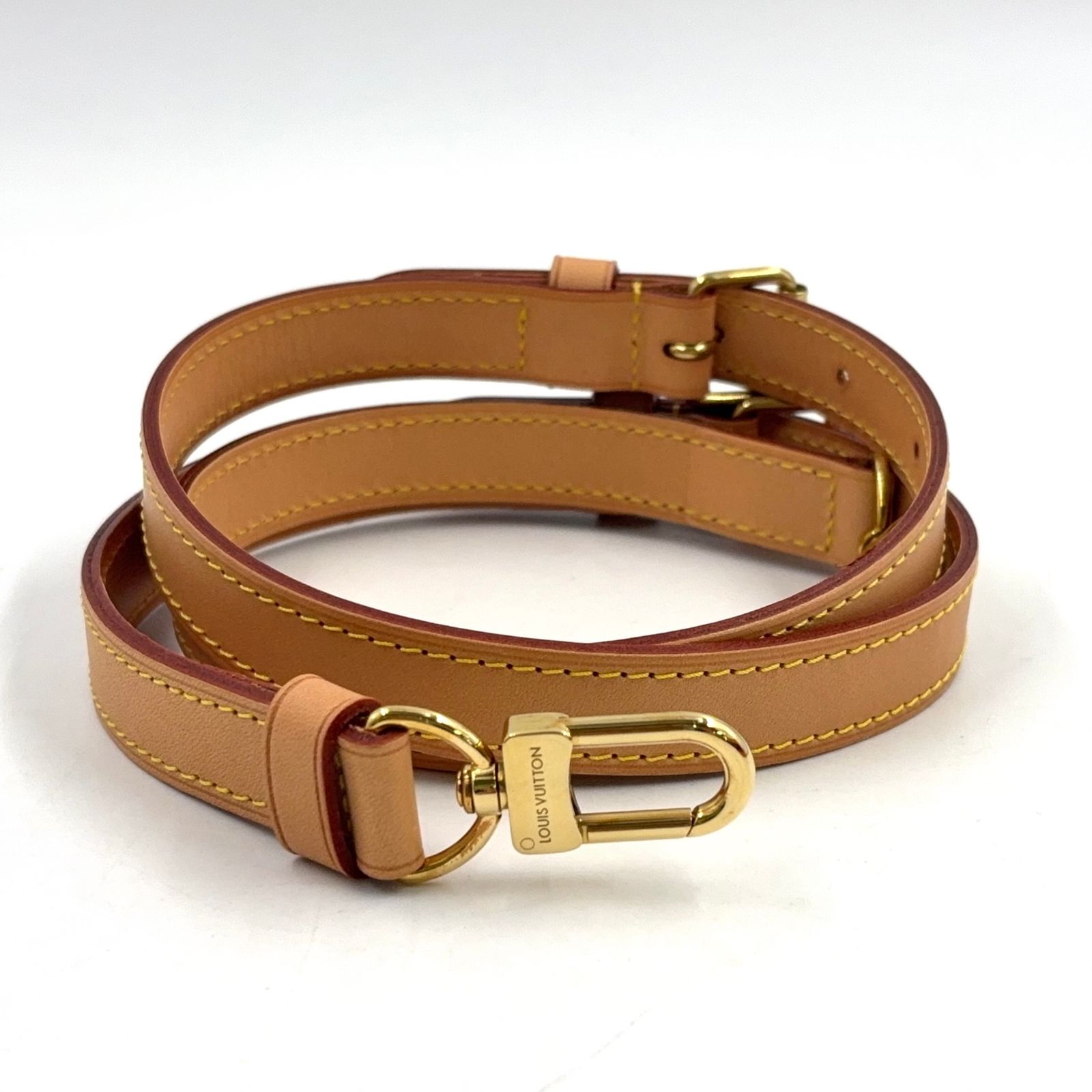 Louis Vuitton レザー ストラップ ブラウン/ベージュ 新着】LOUIS VUITTON レザー ライトブラウン ショルダーストラップ