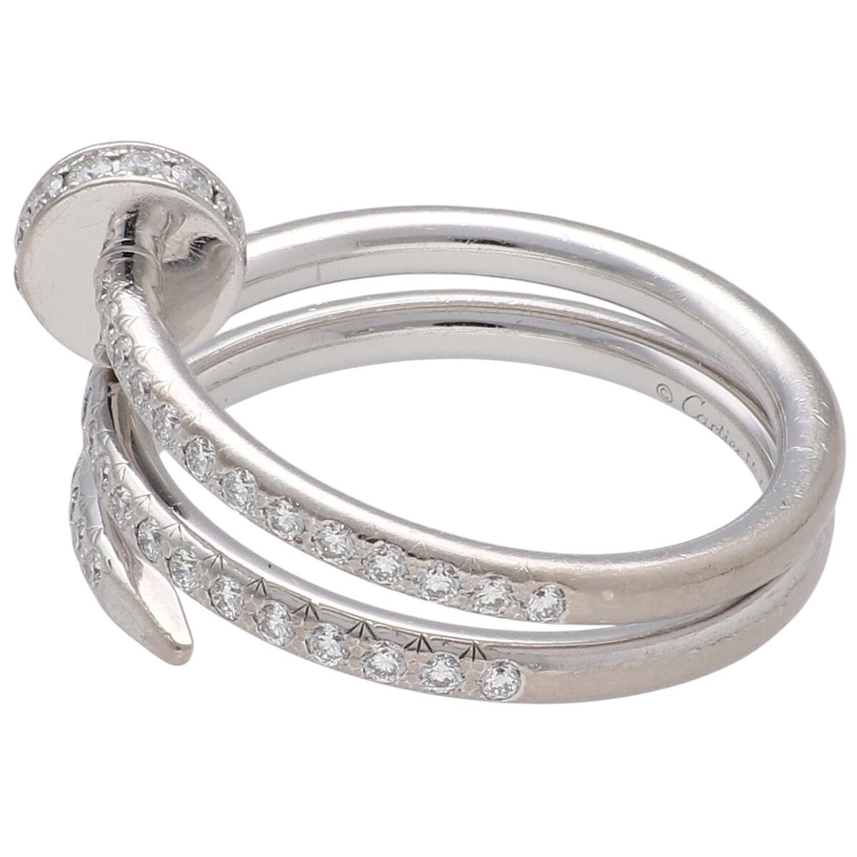 中古】 Cartier カルティエ ジュストアンクルリング ダブル セミパヴェ