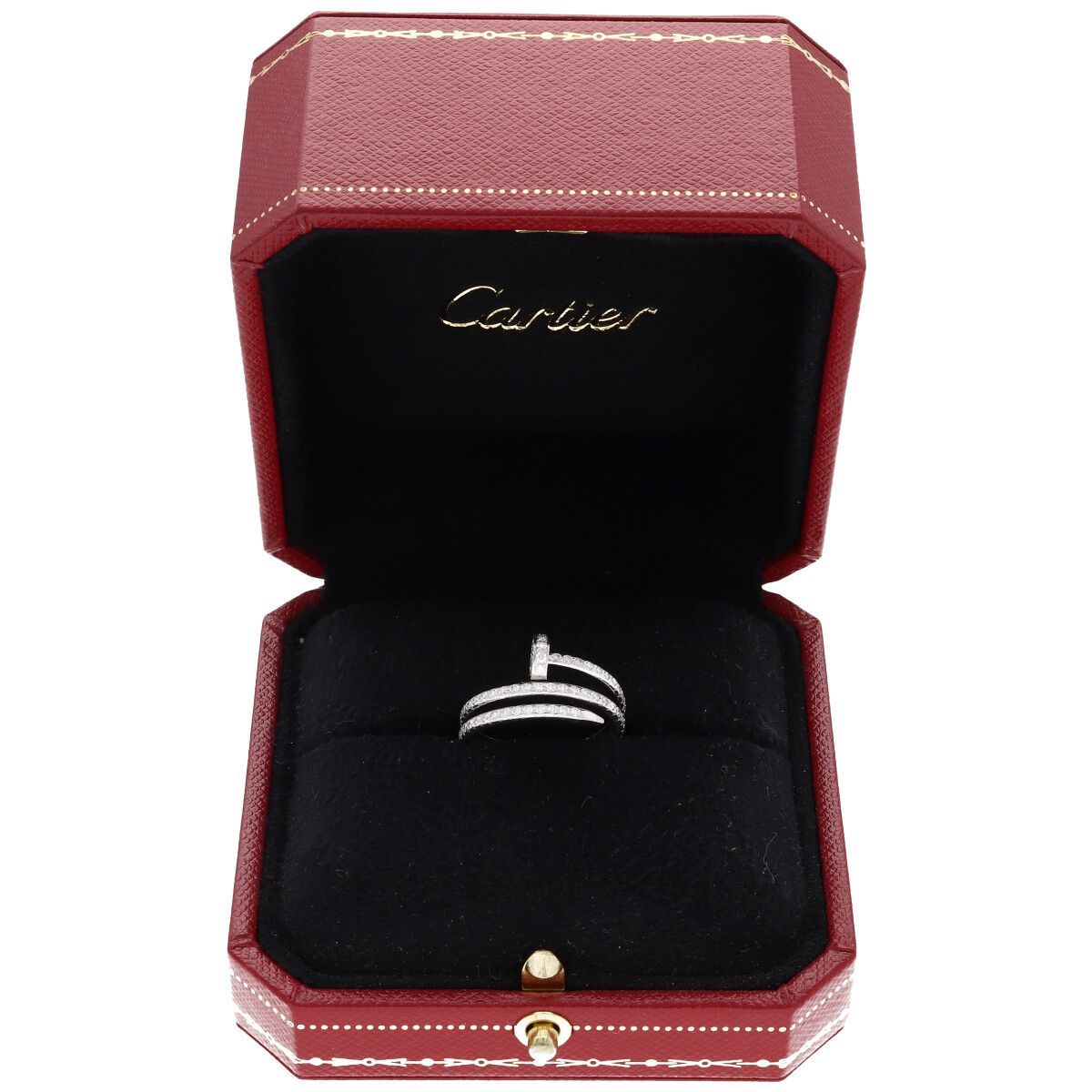 中古】 Cartier カルティエ ジュストアンクルリング ダブル セミパヴェ