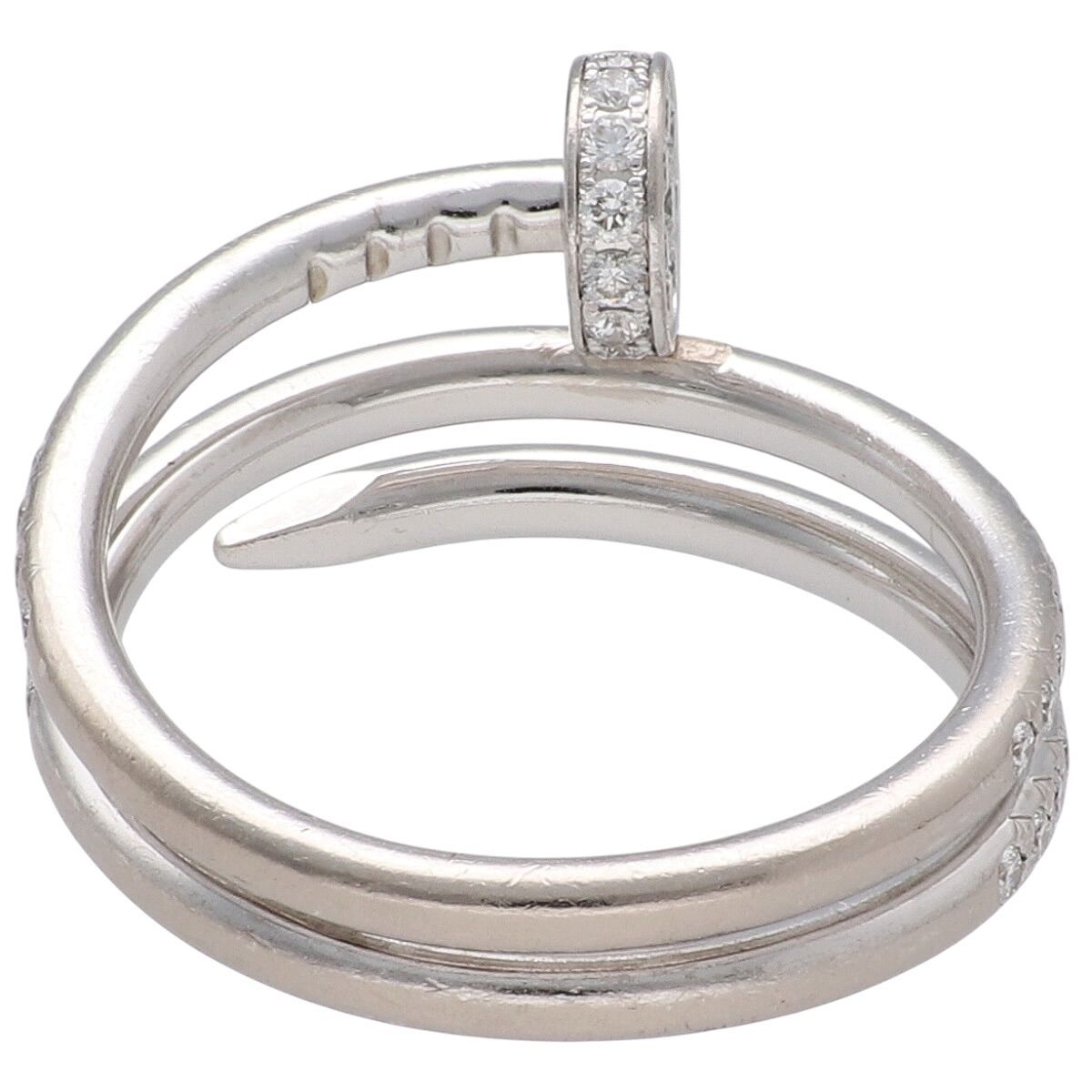中古】 Cartier カルティエ ジュストアンクルリング ダブル セミパヴェ