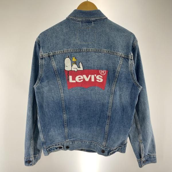 中古】LEVI'S PEANUTS デニムジャケット 青 サイズM 背中プリント接げ