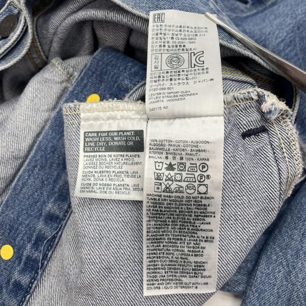 中古】LEVI'S PEANUTS デニムジャケット 青 サイズM 背中プリント接げ