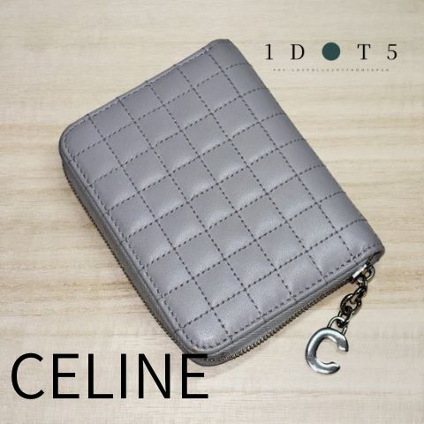 CELINE セリーヌ Cチャーム コイン&カードケース 財布 ライトグレー 10B663