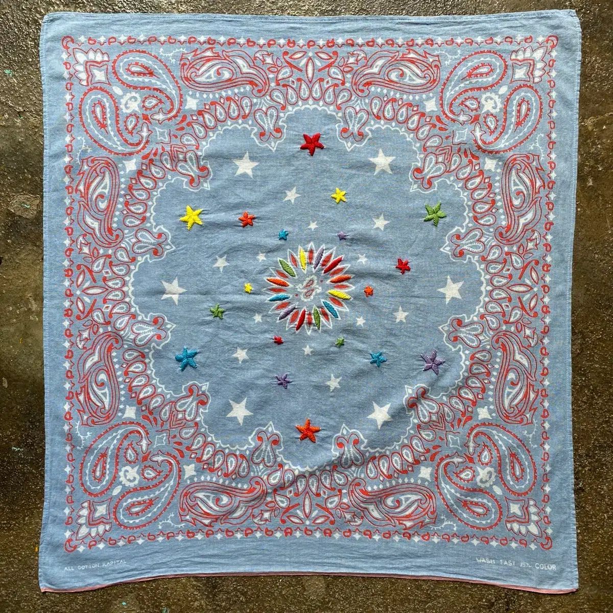 KAPITAL ベイズリー 星 刺繍 バンダナ