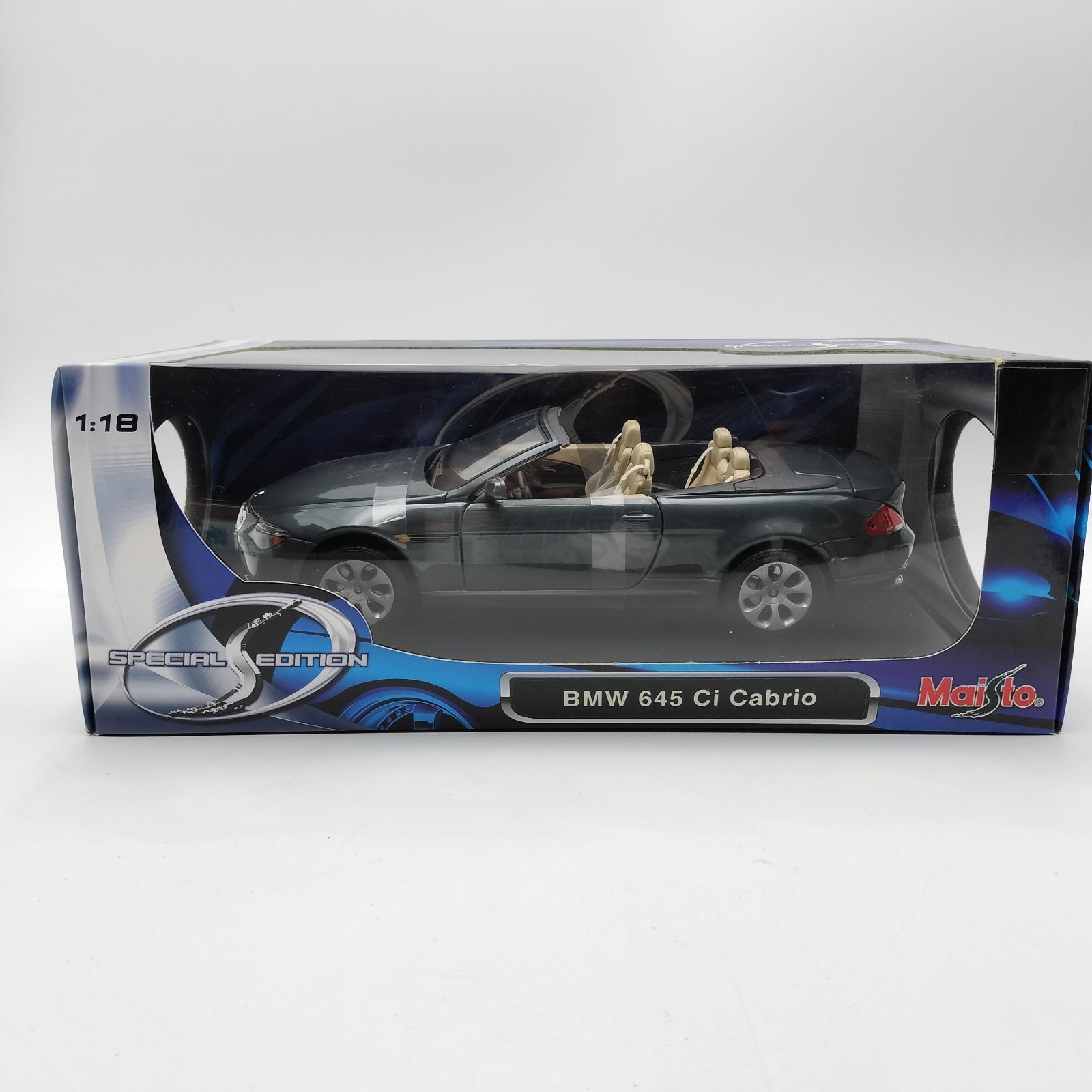 固定テープ付】1/18 BMW 645 Ci カブリオレ シルバー Maisto ダイ