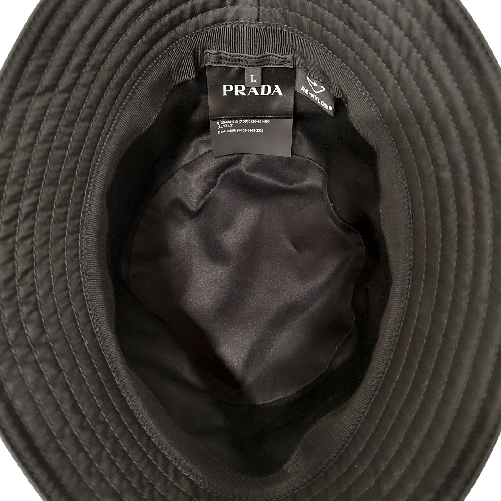 ◇プラダ◇2HC137/Re Nylon/リ ナイロン/L/ハット/帽子 PRADA プラダ Re-Nylon 三角プレート ナイロン バケット ハット 2HC137