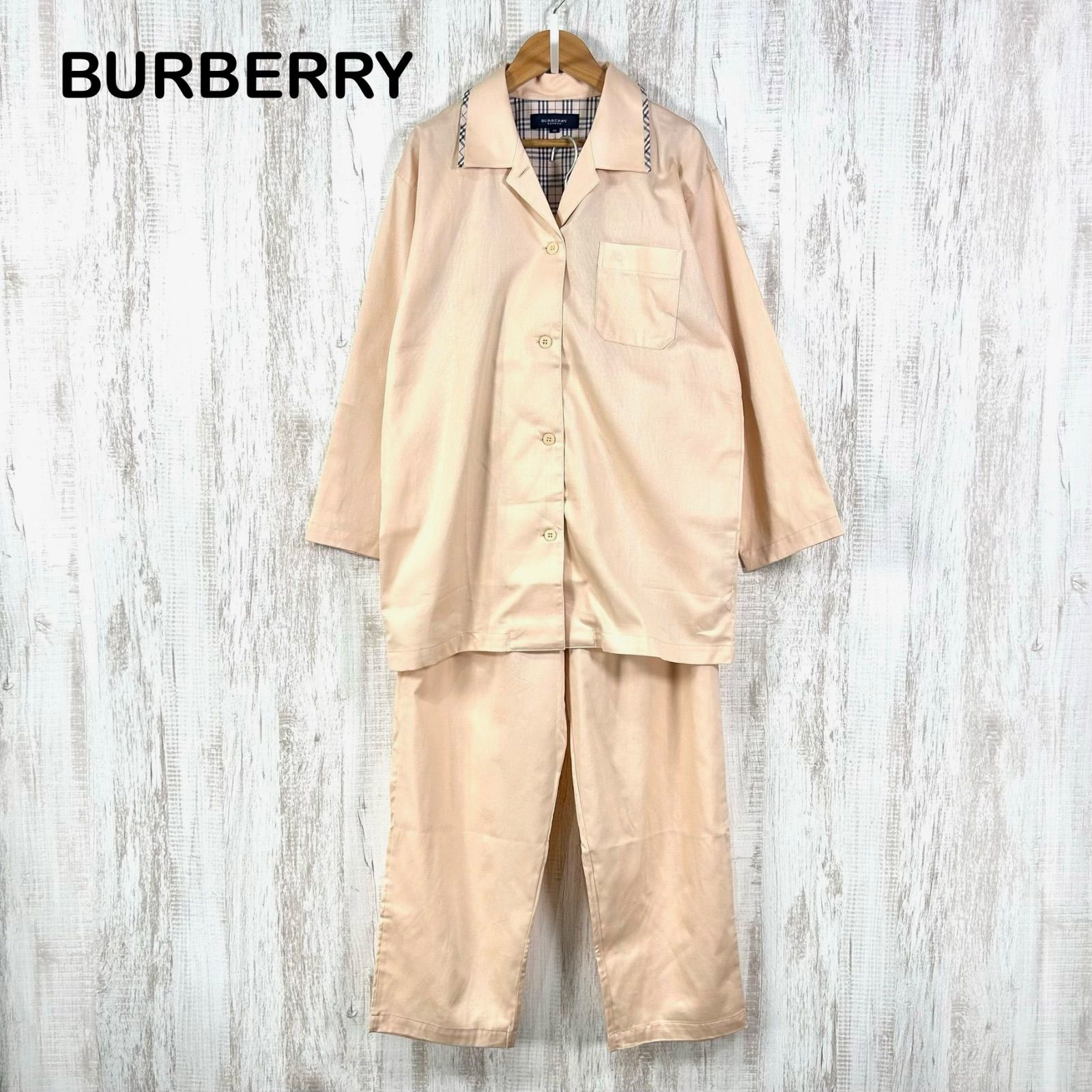 未使用 美品 BURBERRY LONDON バーバリーロンドン ホースロゴ刺繡 ノバチェック パジャマ オレンジ