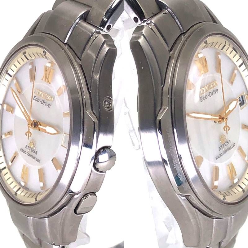 時計 美品【稼働品】CITIZEN シチズン アテッサ H410 ホワイト ソーラー