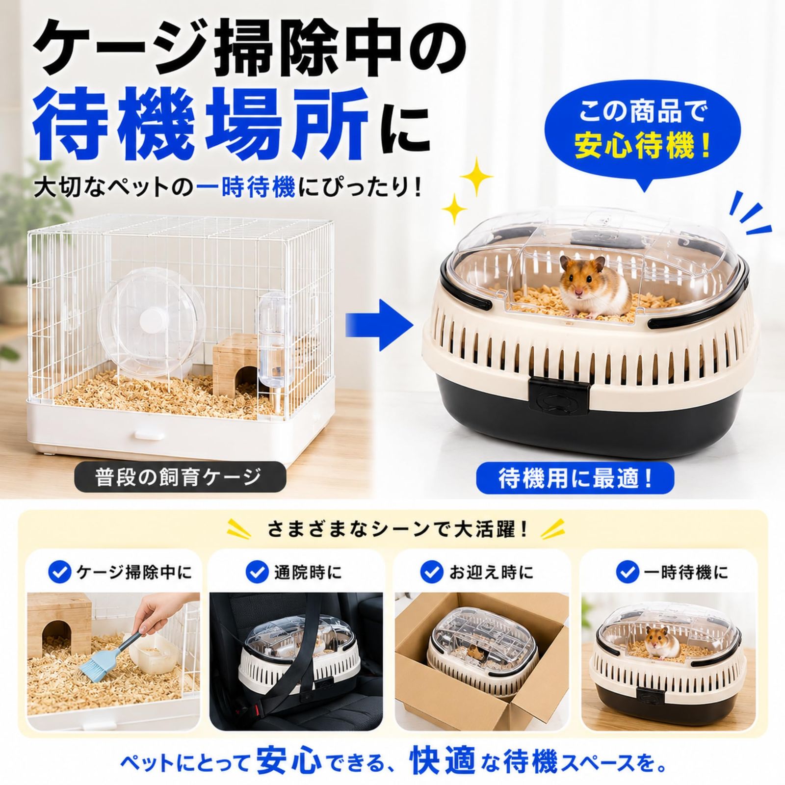 Crystal craft 小動物 昆虫 おでかけ 飼育 ケージ キャリーケース