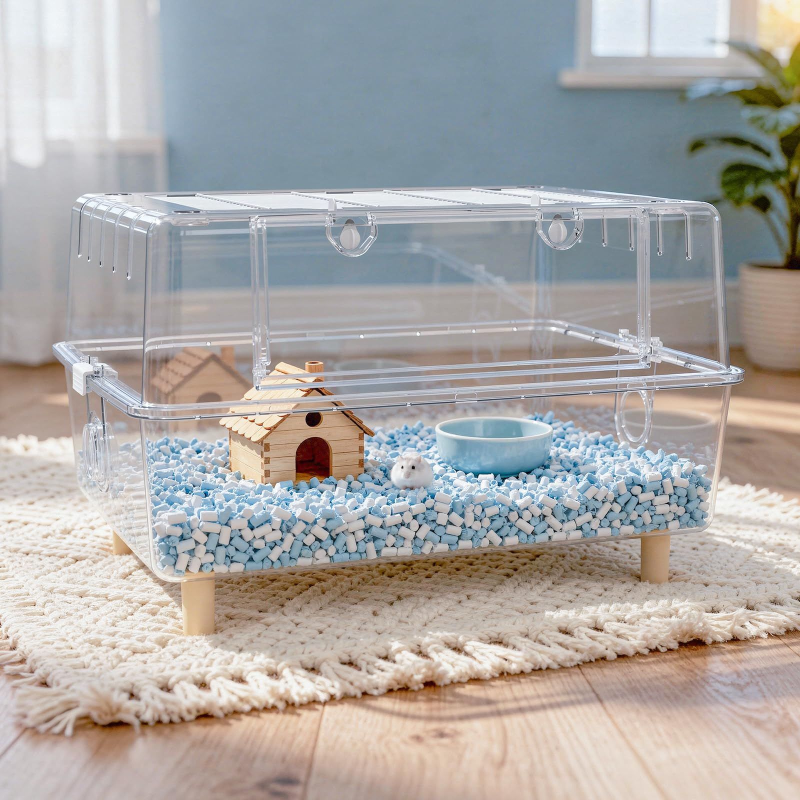 MCHNHUA 62cm PET 飼育ケース 16cm深型底トレイ 接続穴付